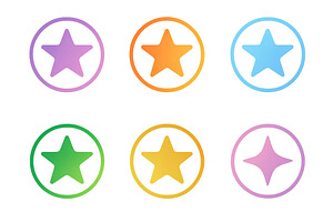 Colorful star icons arranged in a, an Illustration by ZinetroN
