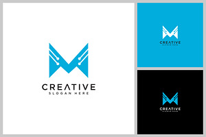 initial letter M logo design, a Branding & Logo Template by quadrazo