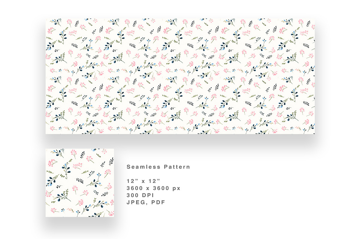 6 Seamless Pattern: Blue Floral, a Pattern Graphic by StudioCitra (Photo 10 of 10)