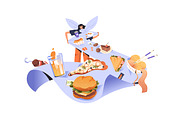 Eating disorders concept set, poster, a Food Illustration by PaperTrident (Thumbnail 2 of 9)