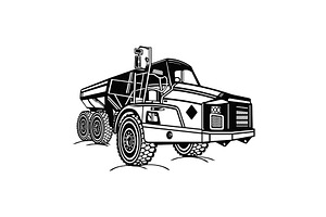 Detailed Dump Truck - Industrial, a Transportation Illustration by Digital-Clipart
