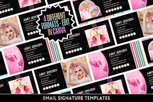 Pastel Neon Email Signature, an Email Template by SunshineStudioBoutique