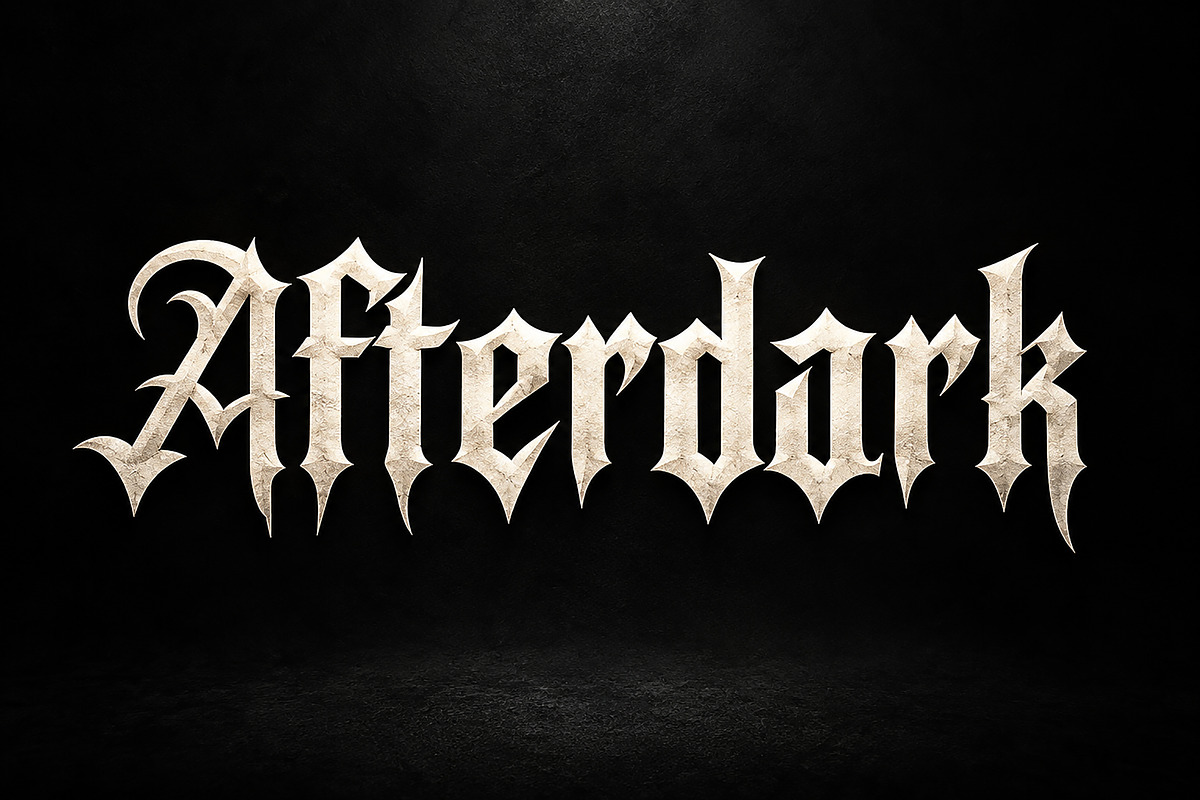 Afterdark, a Blackletter Font by Wow Magic (Photo 1 of 5)