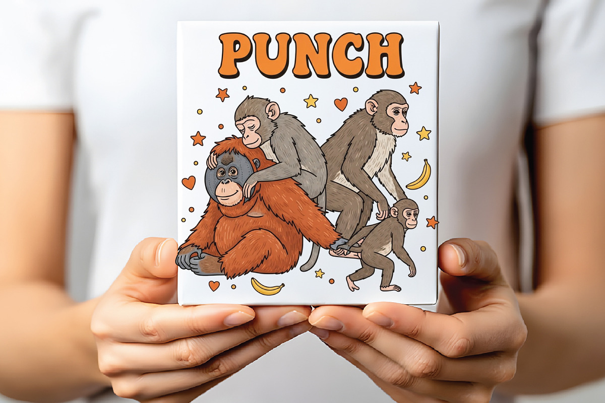 Cute Baby Monkey Punch PNG, an Illustration by CraftArtStudio (Photo 3 of 4)