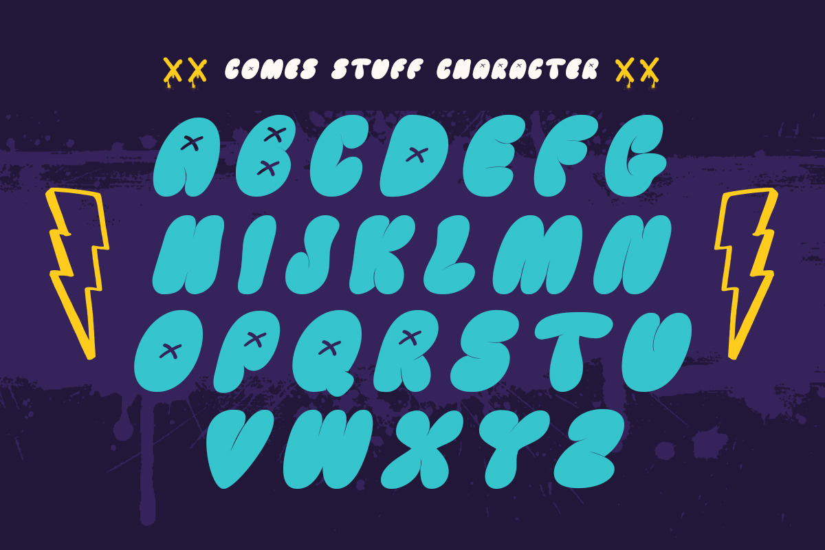 Comes Stuff - Fun & Bubbly Font, a Font by Shakira Studio (Photo 9 of 10)