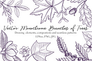 Vector Monochrome Branches of Trees, an Illustration by cat_arch_angel (Thumbnail 1 of 12)