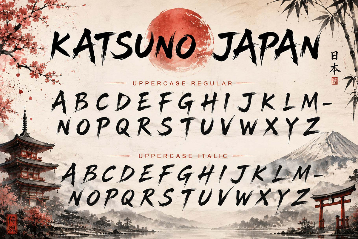 Katsuno Japan, a Handwritten Font by Yoga Letter (Photo 6 of 9)