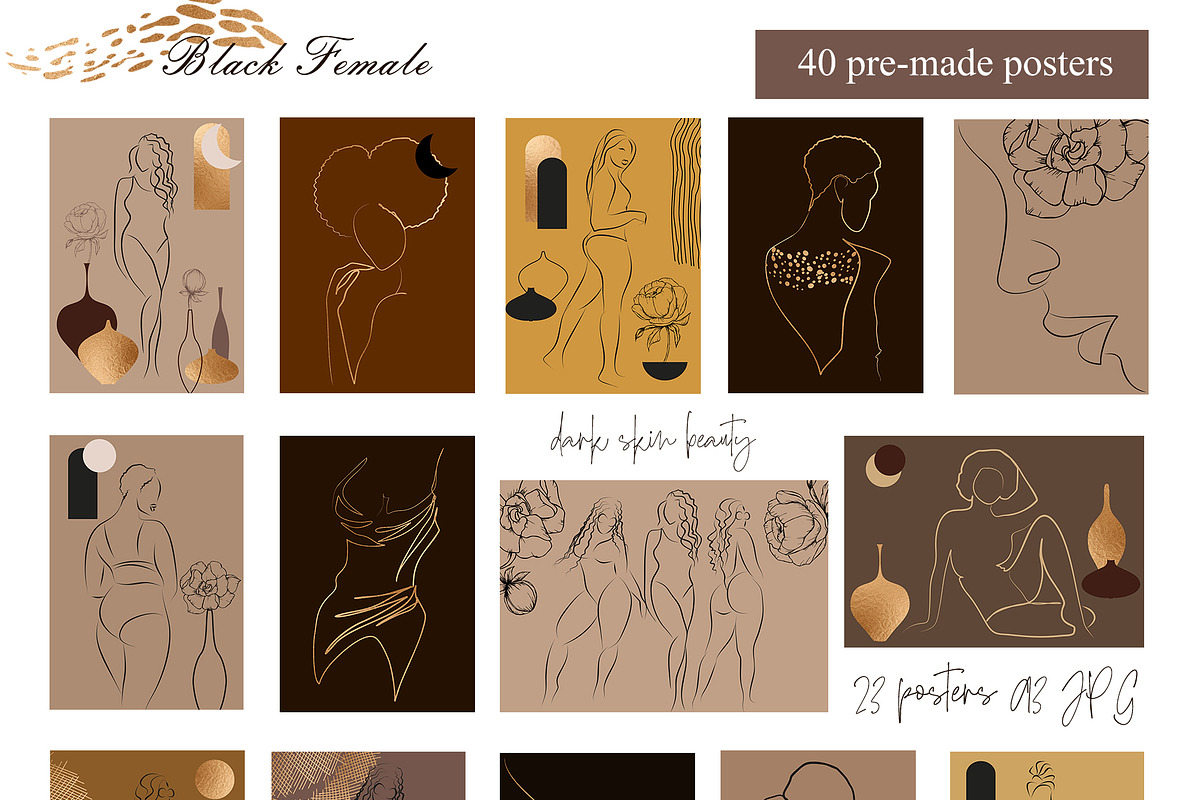 LINE ART COLLECTION BLACK FEMALE, a Healthcare Illustration by ArtOLB (Photo 6 of 10)