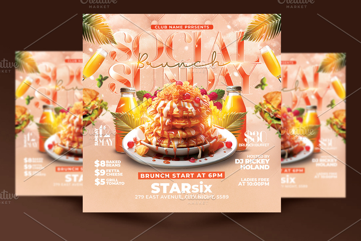 Brunch Flyer Template, a Flyer Template by RTXdesinger99 (Photo 1 of 3)