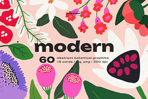 Abstract Modern Floral Graphics