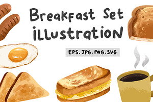 Breakfast illustration bundle