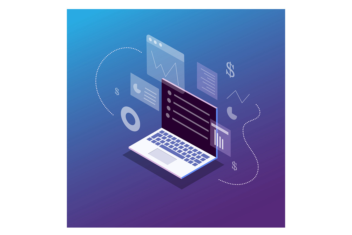 Business isometric design vector, an Object Illustration by foxndeer (Photo 2 of 4)