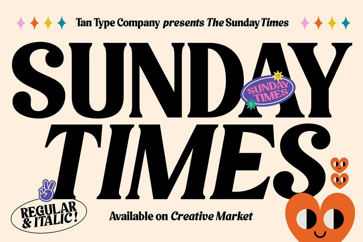 TAN - SUNDAY TIMES, a Serif Font by TanType (Photo 1 of 9)