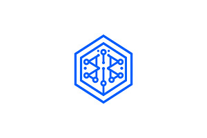 Hexagon Geometric Tech Logo, a Branding & Logo Template by Vectorium Studio