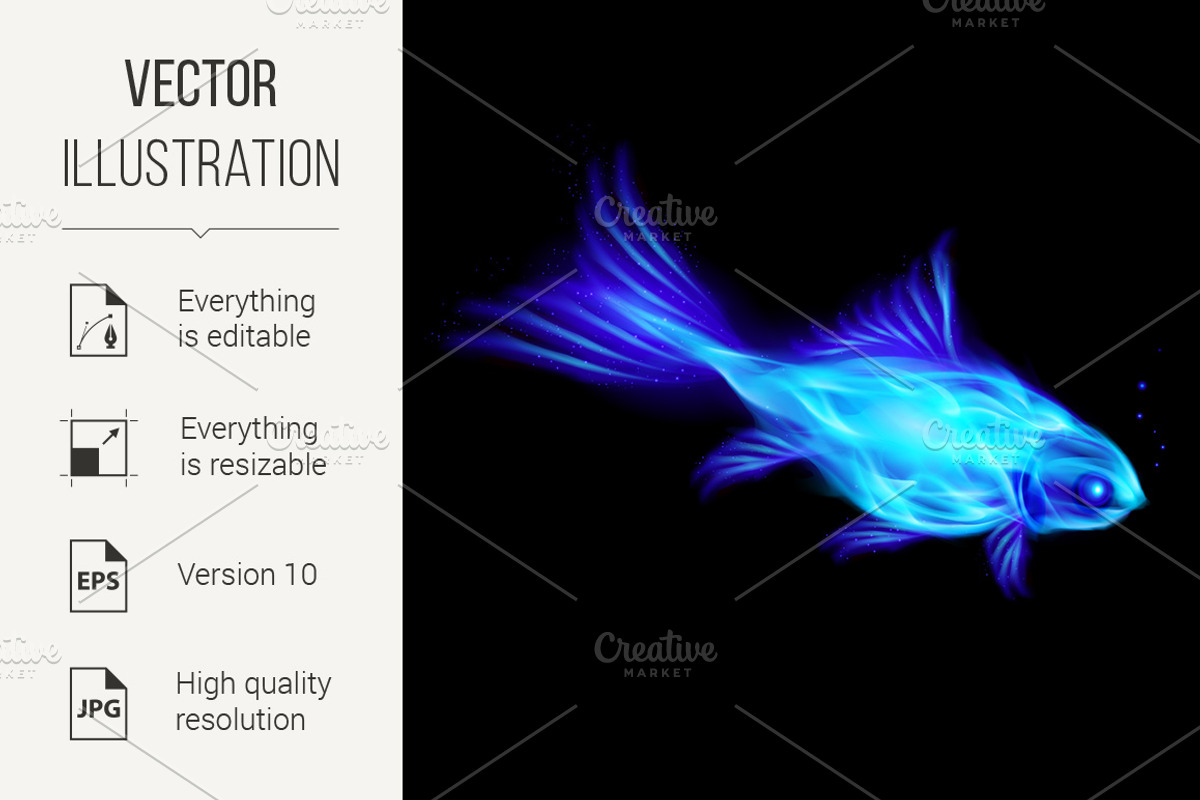 Fire fish., a Background Graphic by DvargShop