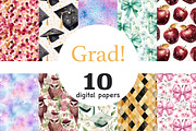 Graduation Digital Paper, a Pattern Graphic by GlamArtZhanna (Thumbnail 1 of 4)
