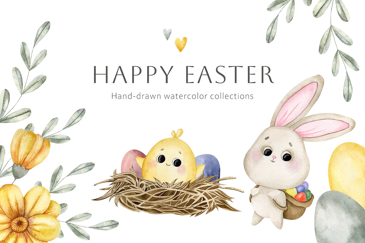 Happy Easter, a Seasonal Illustration by NellyaEgorova (Photo 1 of 9)