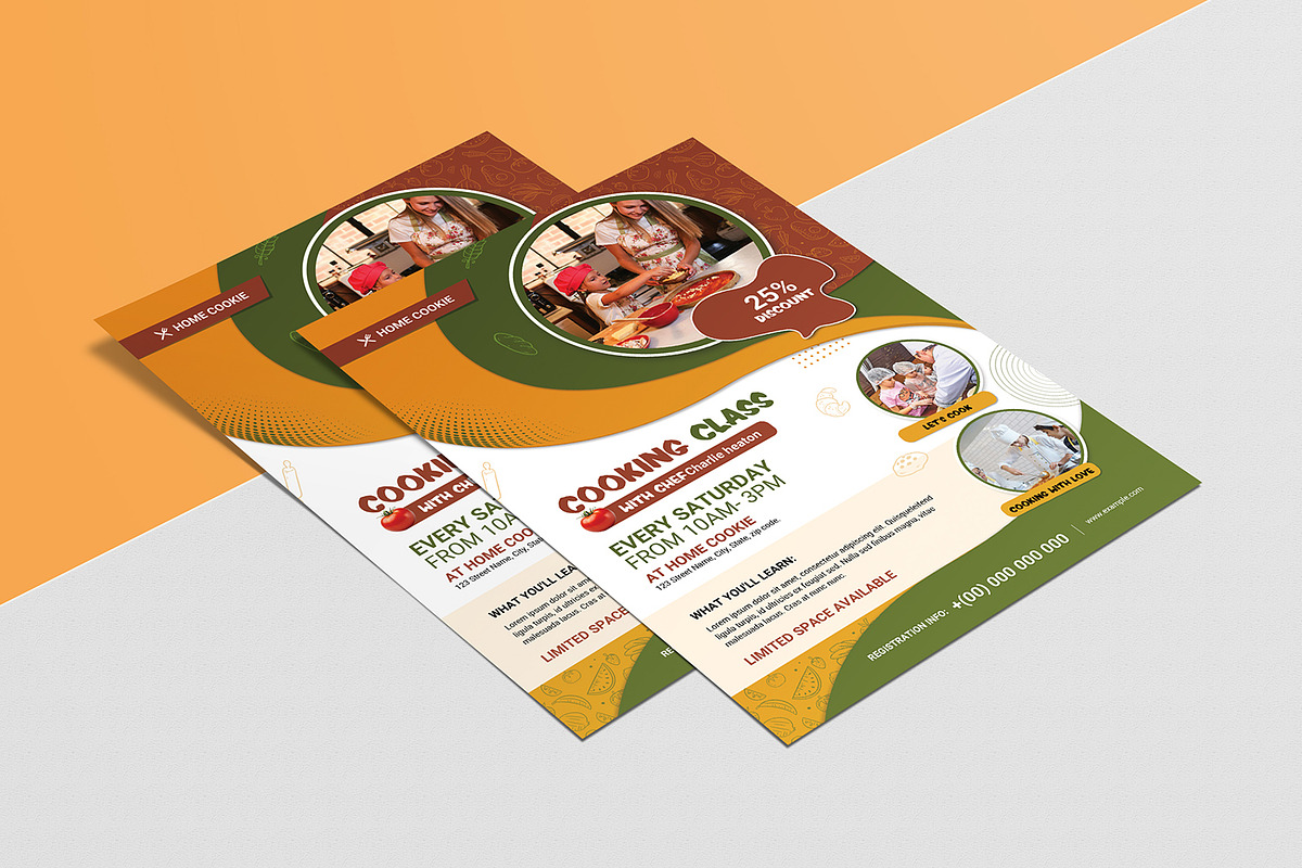 Cooking Class Flyer Template, a Flyer Template by retrographix (Photo 2 of 5)