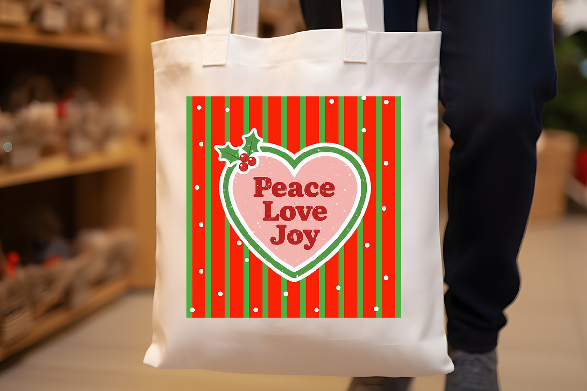 Christmas Wall Art Peace Love Joy, an Illustration by SinaCreation (Photo 4 of 7)