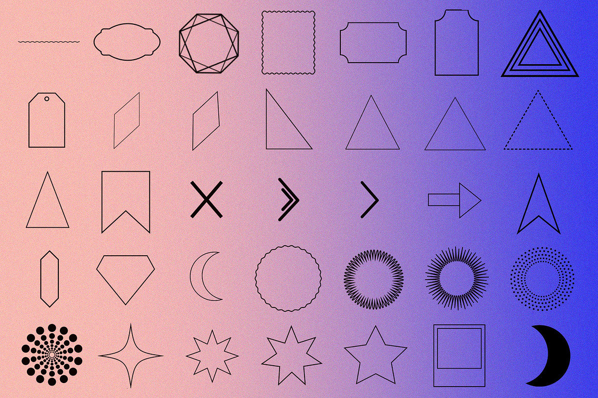 Procreate geometric Shape brushes, a Brush Add-On by Julia Right Studio (Photo 3 of 7)