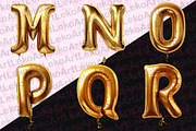 Golden Balloons Alphabet Lettering, a Decorative Illustration by LekoArt (Thumbnail 4 of 5)