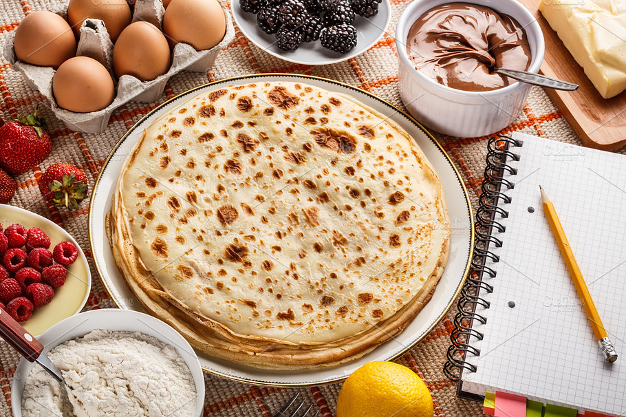 Pancakes Containing Butter Eggs And Flour