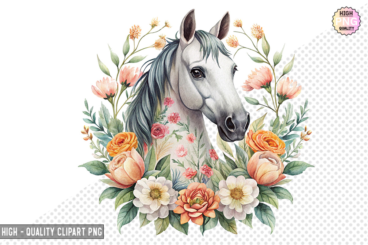Floral Horses Sublimation Bundle, a Graphic by crative8112 (Photo 7 of 10)