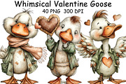 Whimsical Valentine Goose Clipart, an Illustration by CraftArtStudio (Thumbnail 1 of 6)