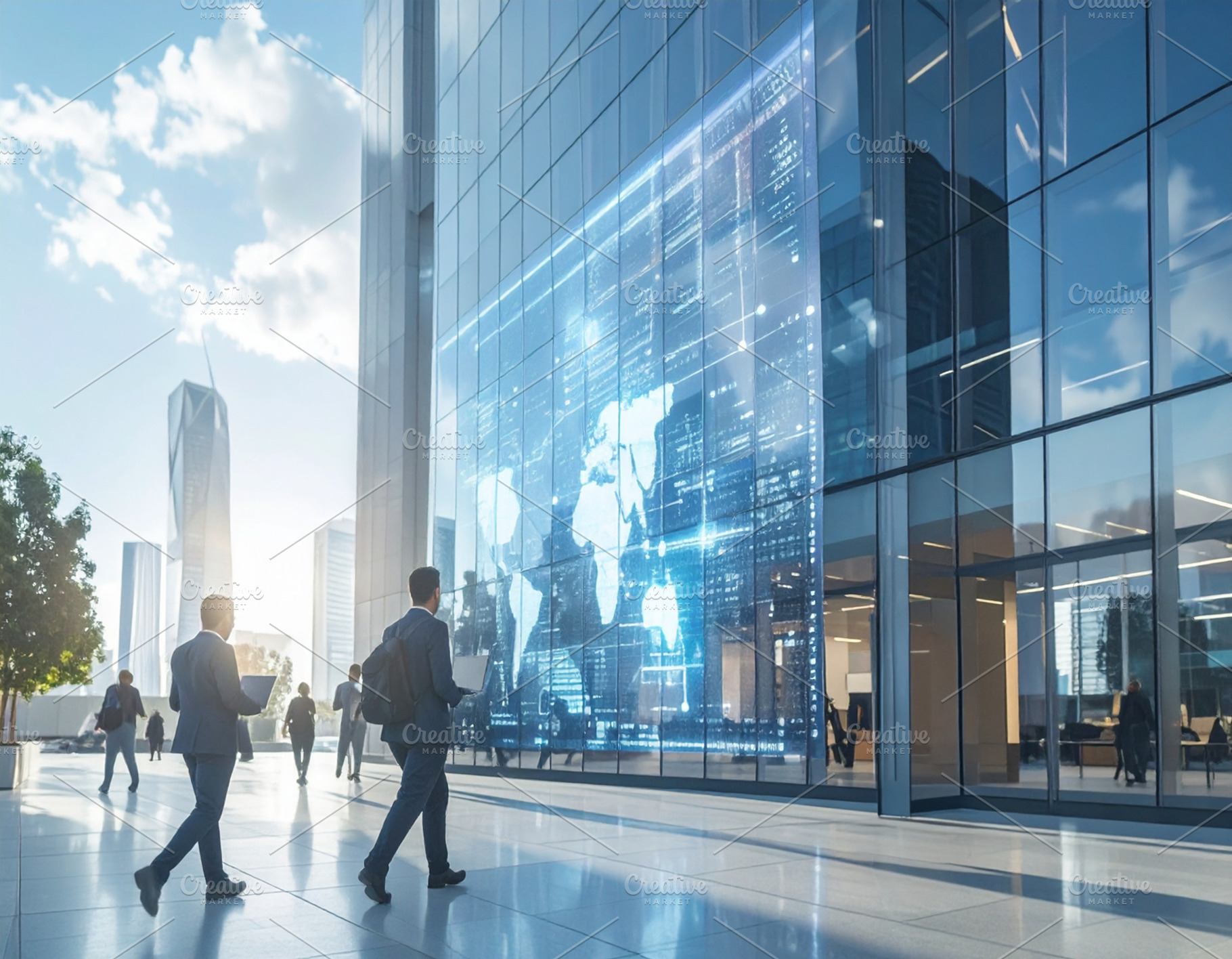 Modern glass office towers, an Architecture Photo by DanFLCreativo