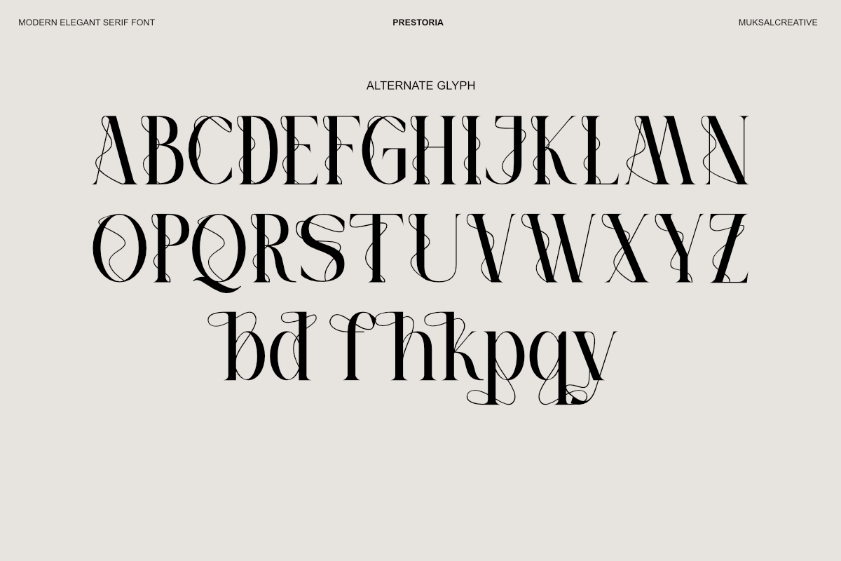Prestoria Modern Elegant Serif Font, a Serif Font by Muksal Creative (Photo 10 of 11)