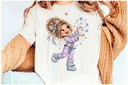 Christmas Pajama Girl Clipart Bundle, a Person Illustration by Ink Gallery (Thumbnail 9 of 13)