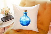 Watercolor Blue Halloween Clipart, an Illustration by Sublimation Artist (Thumbnail 6 of 6)