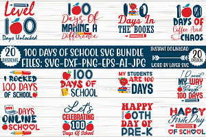 100 Days of School Svg Bundle, an Object Graphic by CrexoraLab