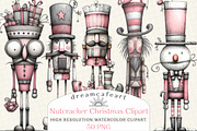 Quirky Nutcracker Christmas Clipart, an Illustration by DreamCafeArt (Thumbnail 1 of 8)