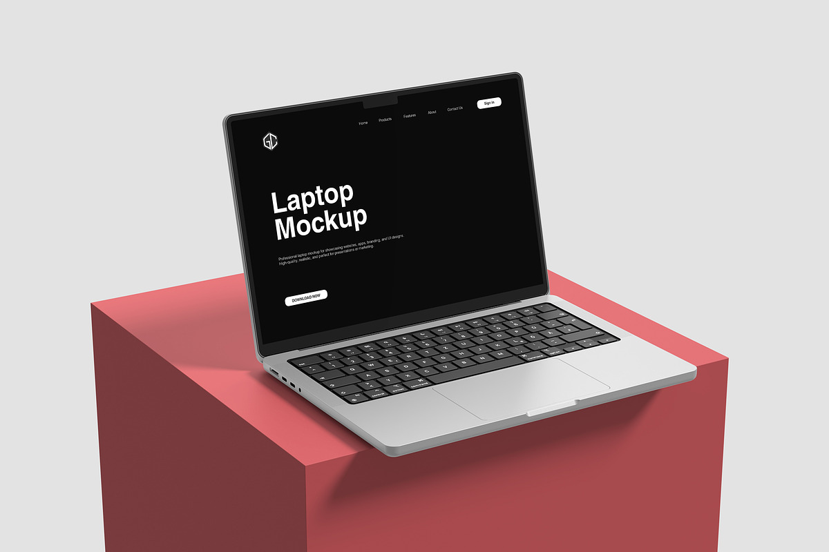 MacBook Pro 14-inch Mockup Set, a Mac Mockup by graphiccrew (Photo 7 of 8)