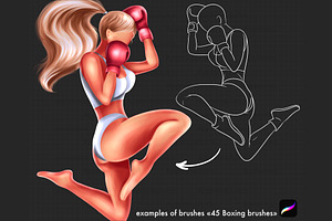 Procreate Girl Poses Boxing Brushes