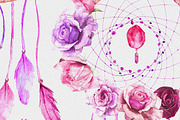 Floral Dreamcatcher Watercolor Set, an Illustration by Cacacolors Clipart (Thumbnail 3 of 3)