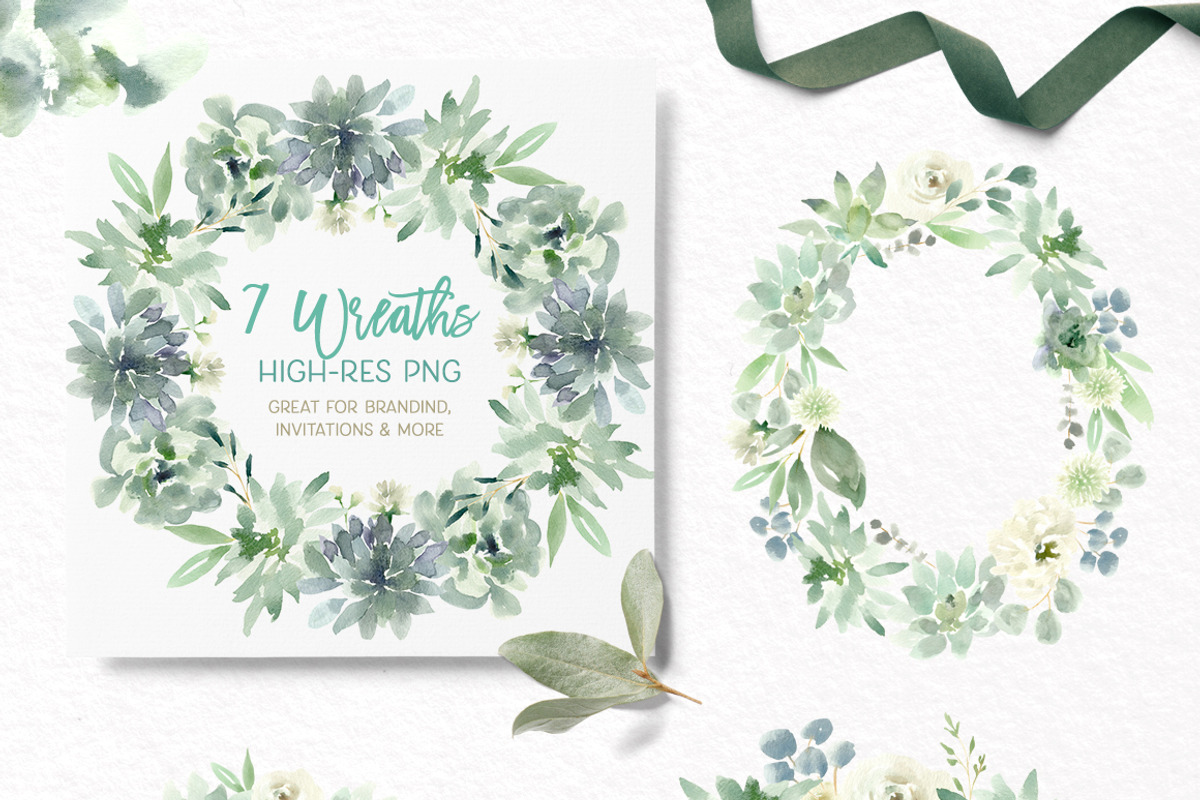 Succulents, White Flowers & Greenery, an Illustration by Kim Thoa Designs (Photo 5 of 12)