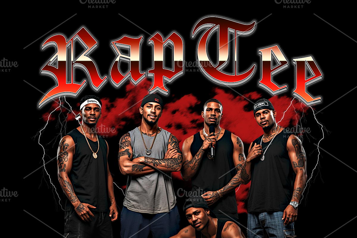 Editable Rap Tee Template - PSD File preview 3