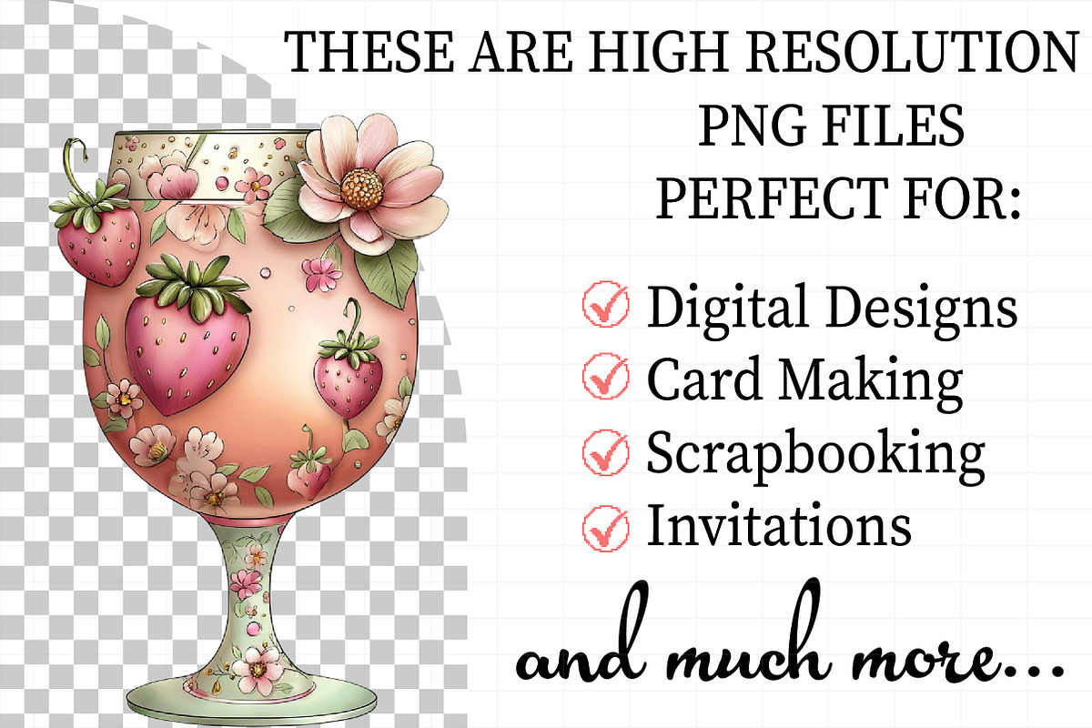 Cute Strawberry and Wine Clipart, an Illustration by Daily.Designs (Photo 2 of 5)