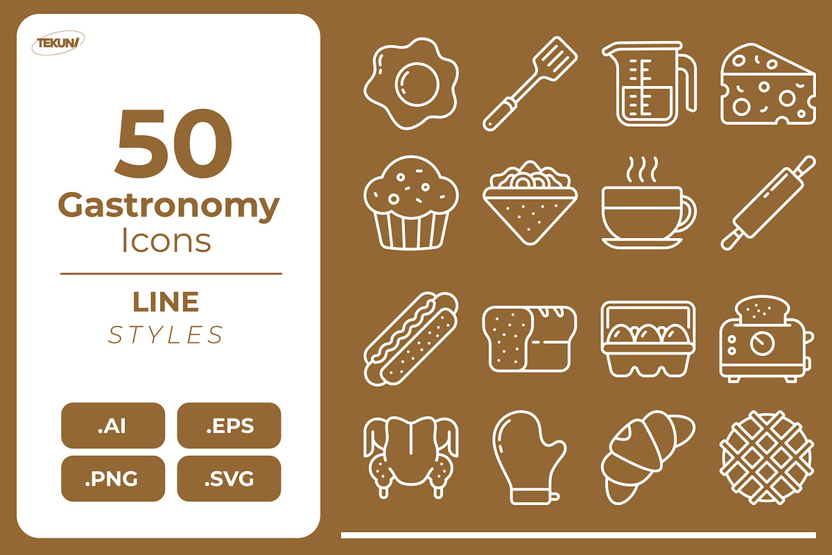 Gastronomy Icon Pack, an Outline Icon by Tekuni (Photo 1 of 10)
