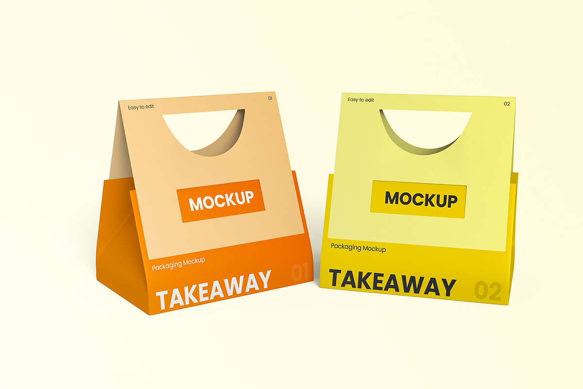 Food Carrier Box Mockup Pack, a Packaging Mockup by graphypix (Photo 12 of 13)