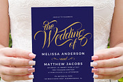 Modern gold blue calligraphy invites, an Invitation Template by Inkpower (Thumbnail 3 of 7)