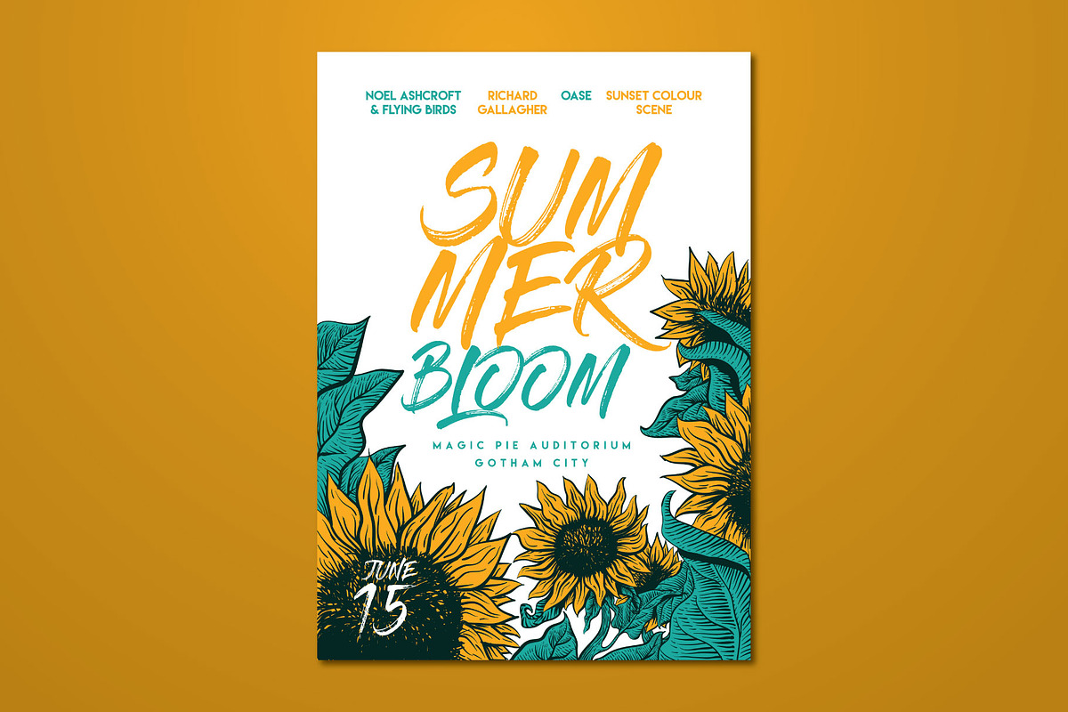 Hand Drawn Summer Bloom Flyer, a Flyer Template by ashenterprise (Photo 1 of 2)