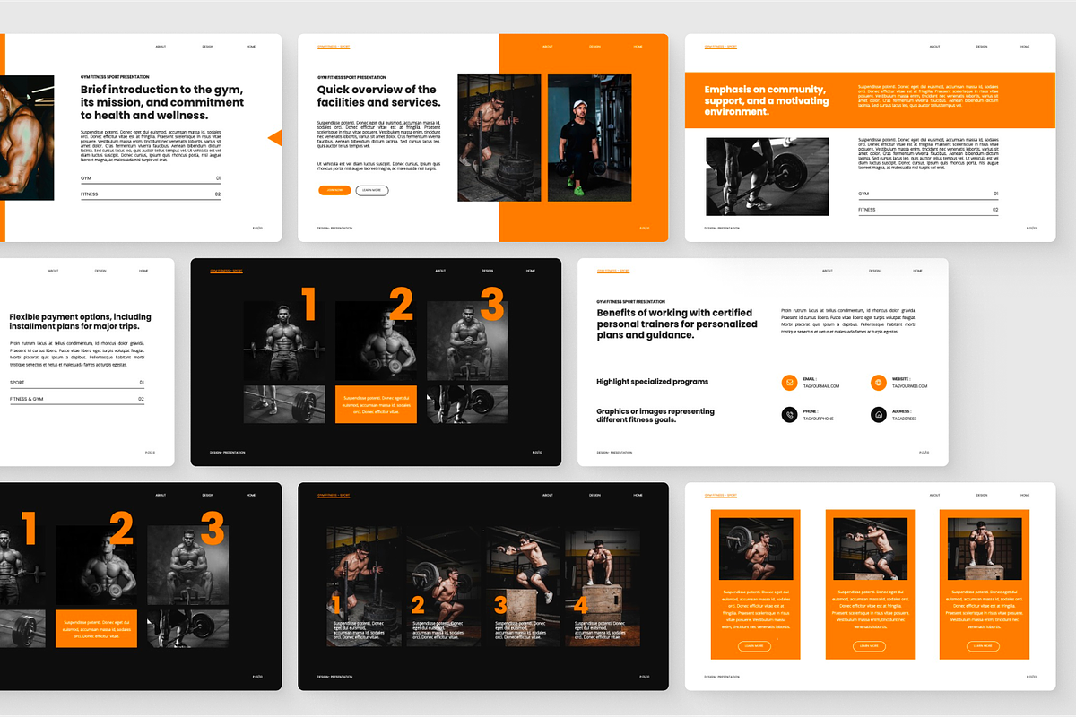 Gym Fitness Sport Google Slide, a Presentation Template by SquidPixey (Photo 3 of 6)
