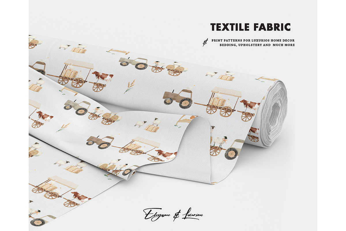 Farm cart farming gardening pattern, a Pattern Graphic by Milatoo (Photo 4 of 4)