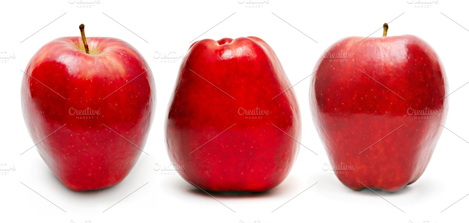 Red apples set, a Photo by saiko3p