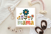 Boho Floral Mama T-shirt Design PNG, an Illustration by CraftArtStudio (Thumbnail 4 of 4)