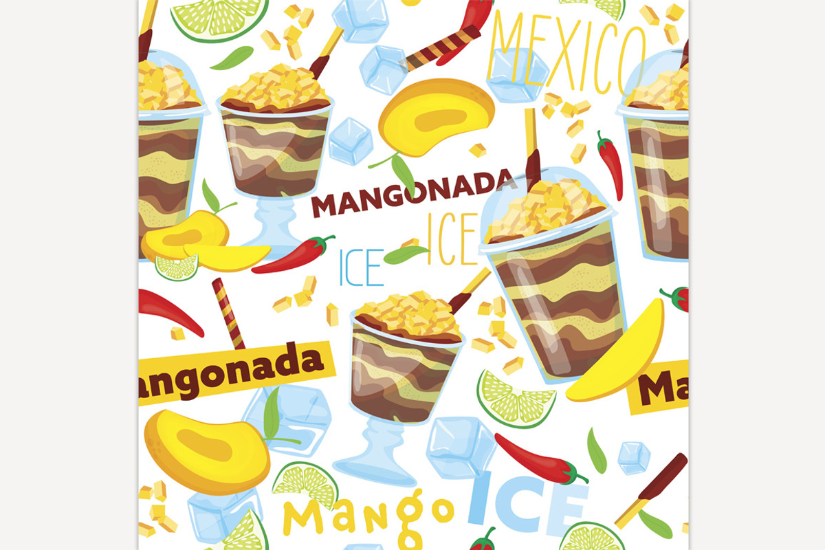 Mangonada, delicious Mexican mango, a Pattern Graphic by Anna's Shop
