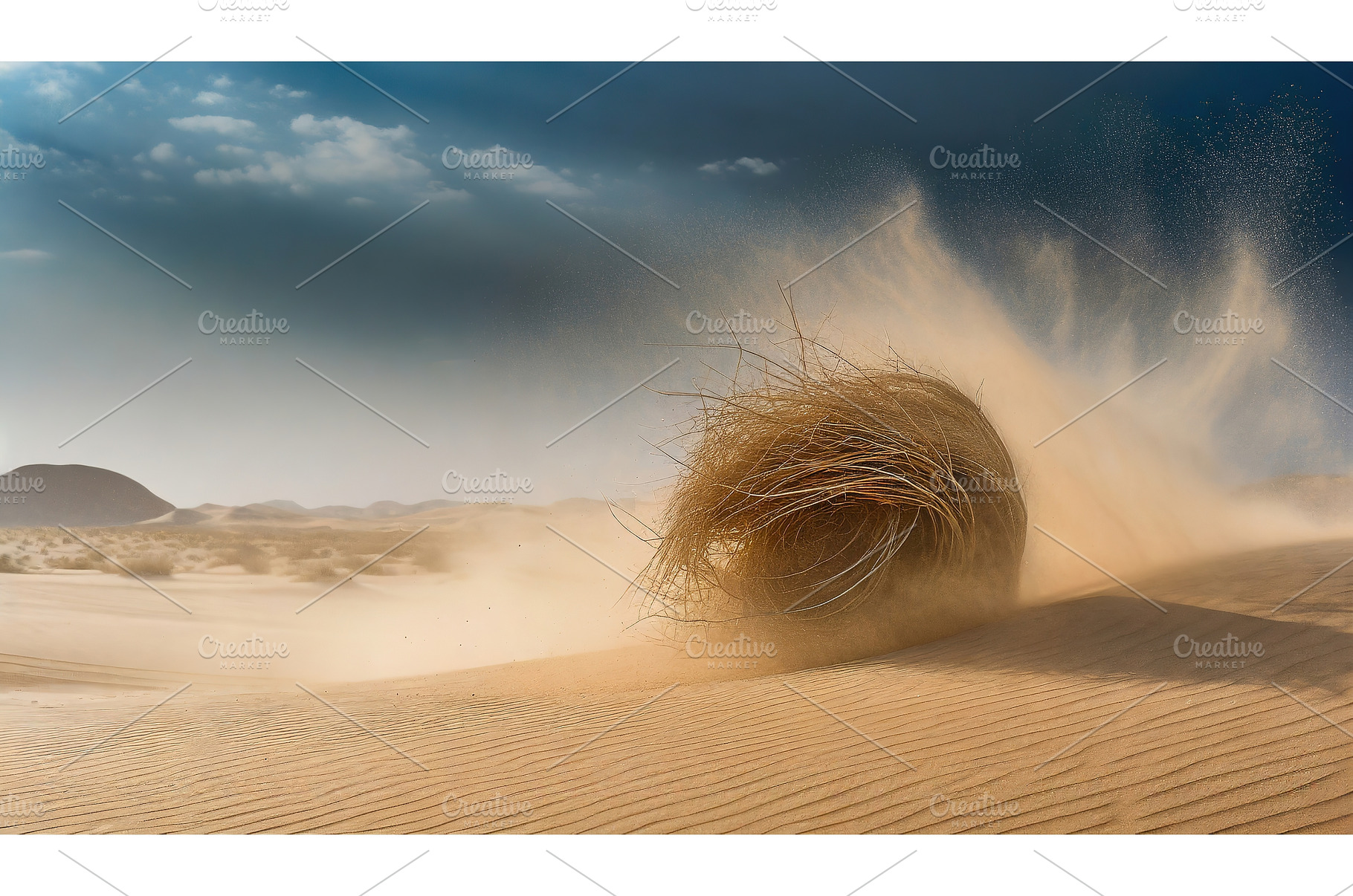 A dramatic scene of a tumbleweed, a Nature Photo by Igor Tichonow